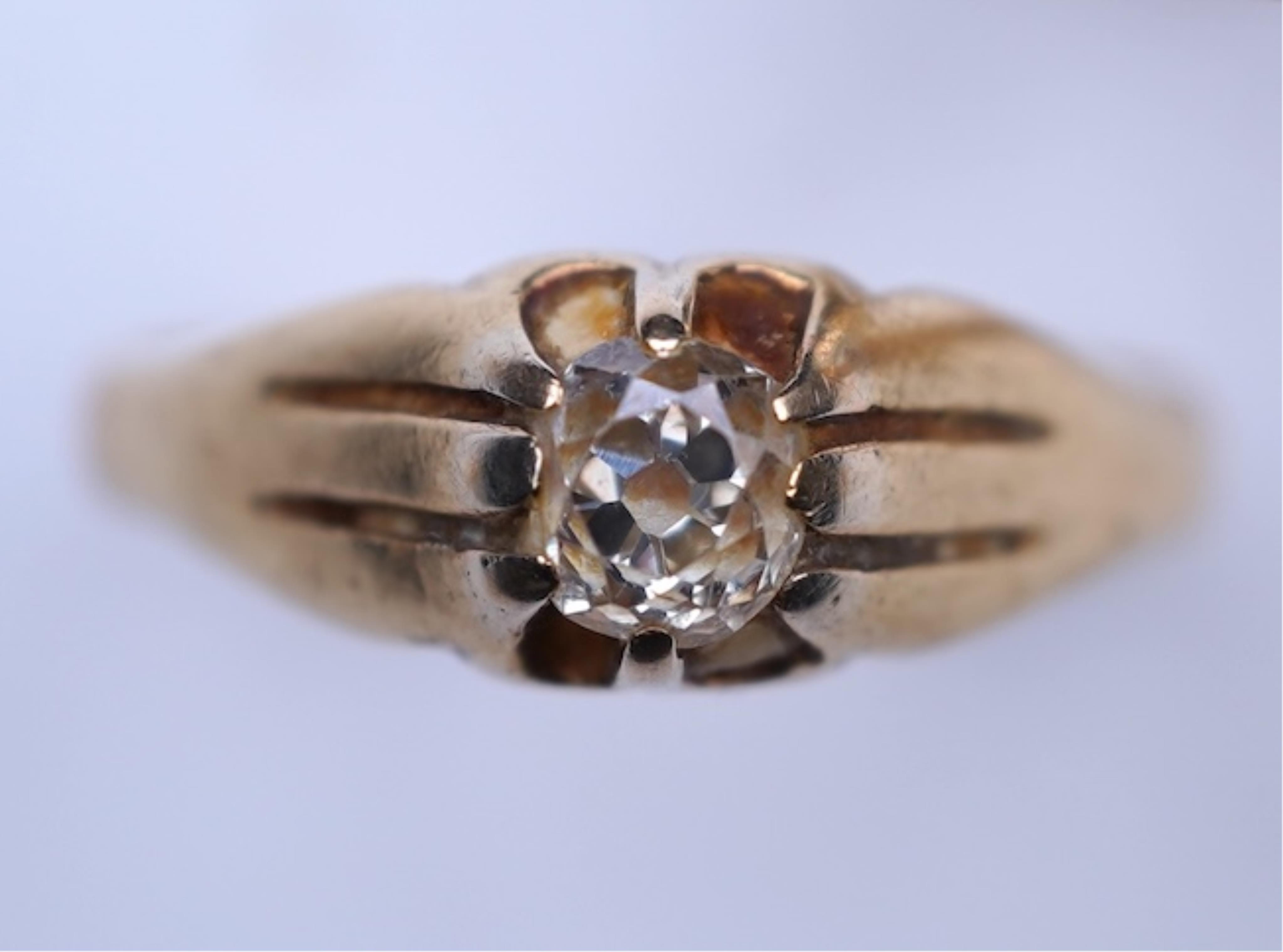 Two gold and diamond rings